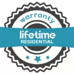 A lifetime residential warranty registration on a white background.